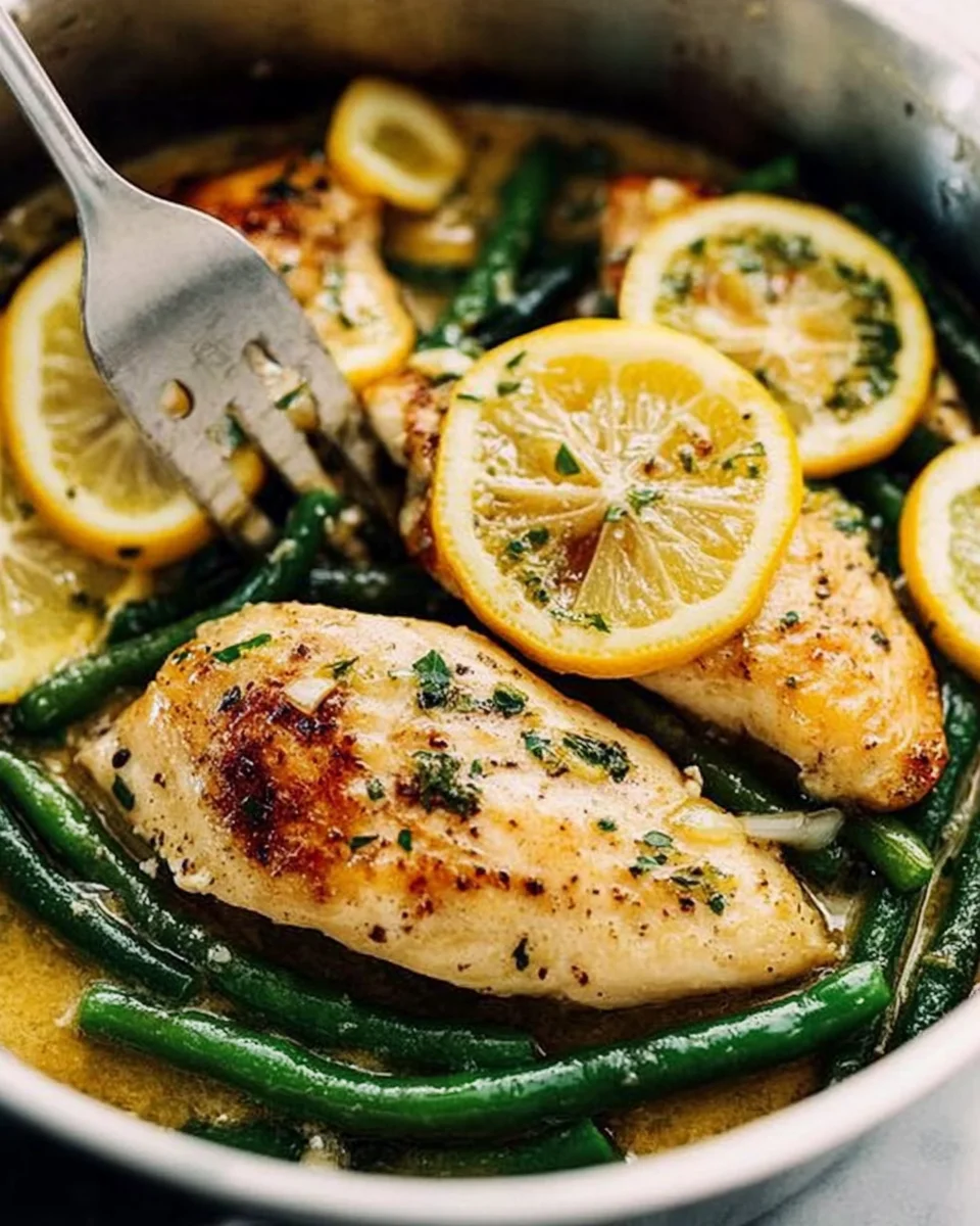 Lemon Garlic Butter Chicken and Green Beans Skillet made easy!