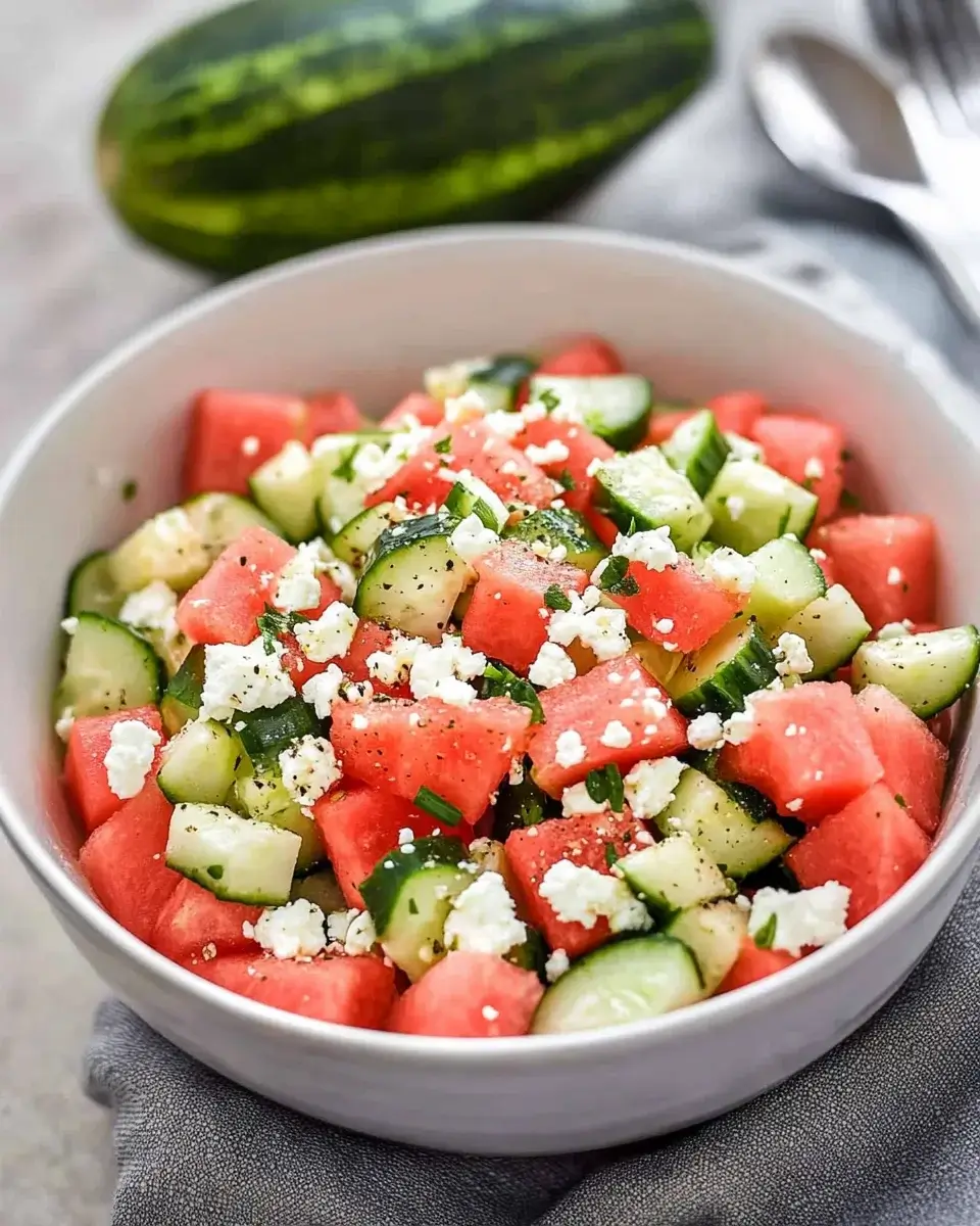 Watermelon Salad with Cucumber and Feta: A Refreshing Delight!