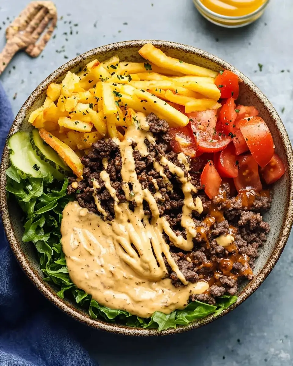 Burger Bowl Delight: Enjoy a Flavorful Twist on Salad!