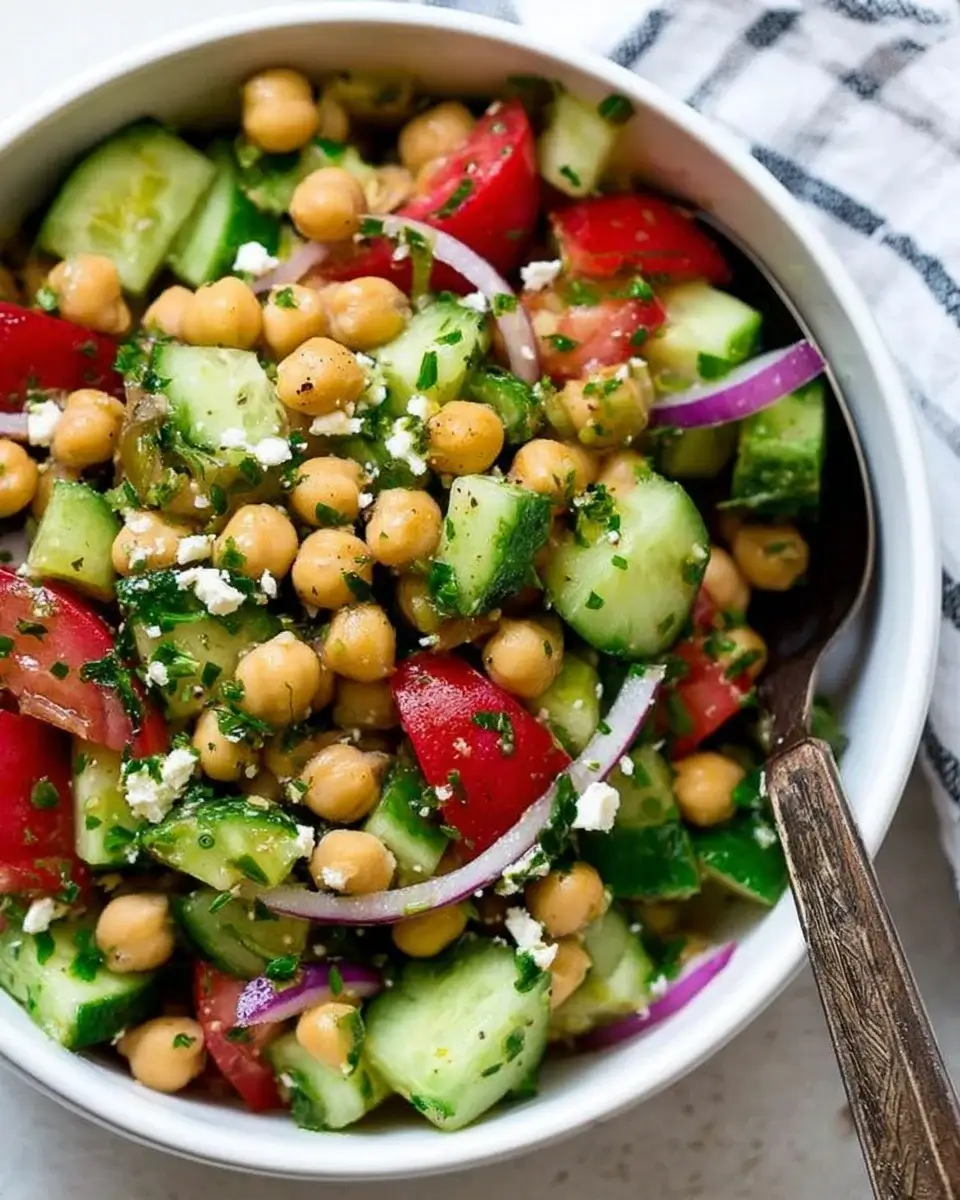 Cucumber Chickpea Salad with Feta & Lemon: Discover Freshness!
