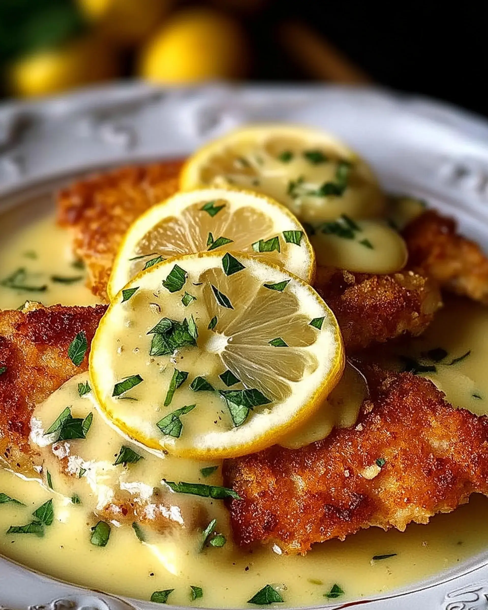 Lemon Pecorino Crusted Chicken with Creamy Lemon Sauce recipe revealed!