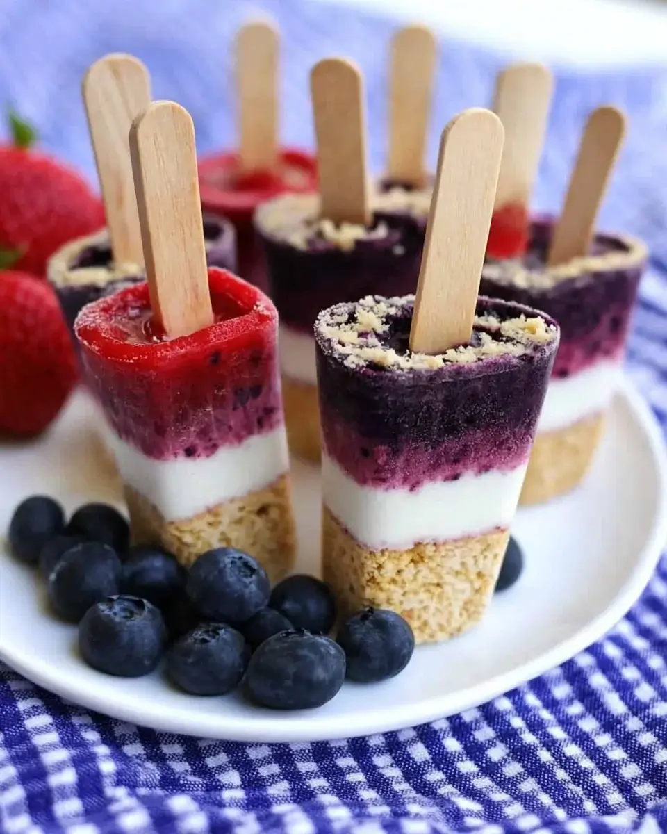 Boozy Red, White, and Blueberry Cheesecake Popsicles Delight!