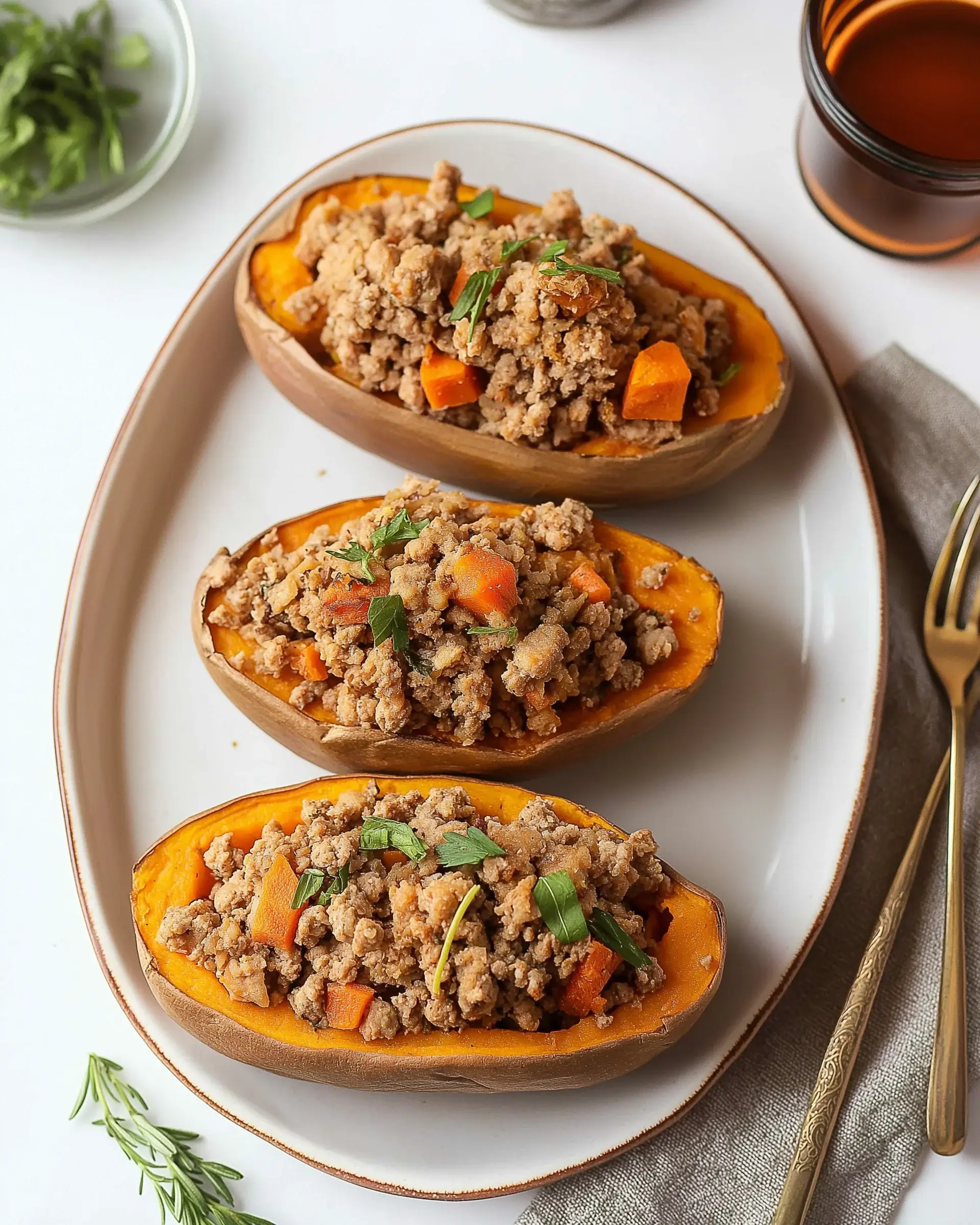 Ground Turkey Stuffed Sweet Potato for a Healthy Meal!