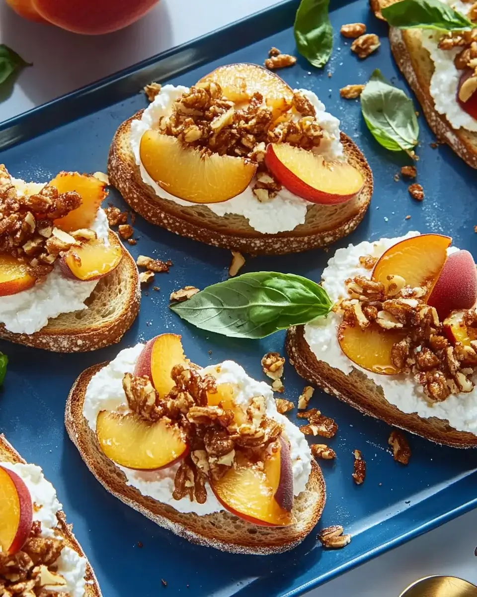 Best Peach Bruschetta With Whipped Ricotta Awaits!