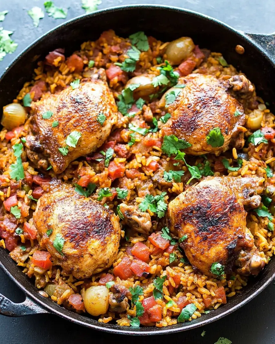 One Pan Spanish Chicken and Rice is a Flavor Burst!