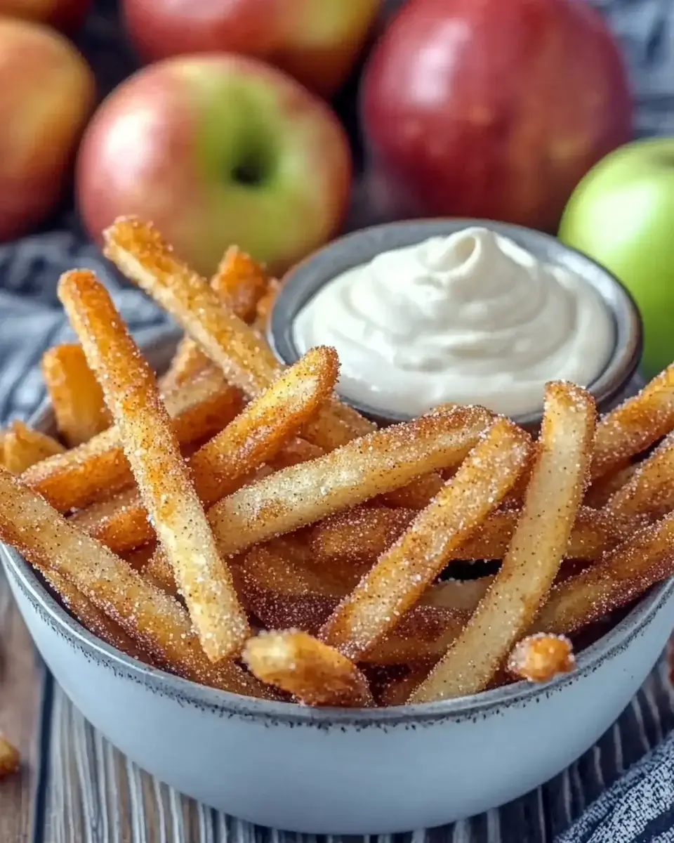 Apple Fries with Caramel Cream Dip for a Sweet Treat!