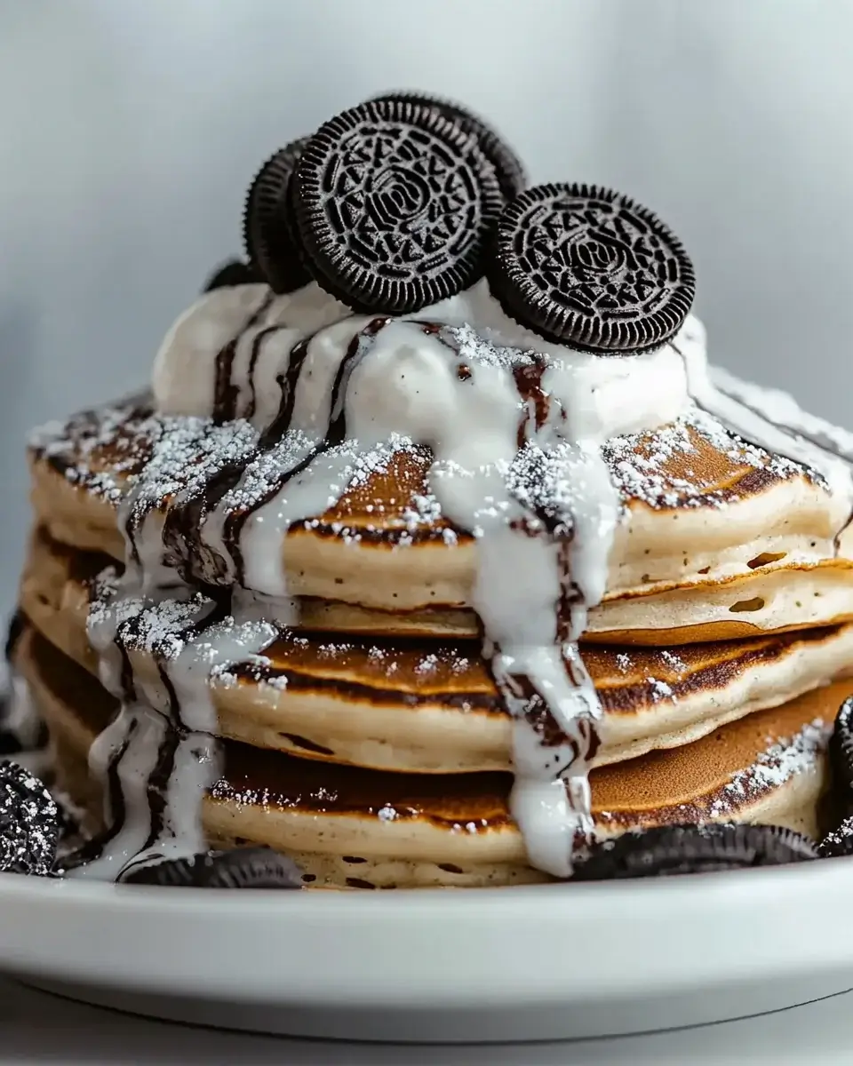 Oreo Pancakes with Creamy Glaze: A Sweet Delight!