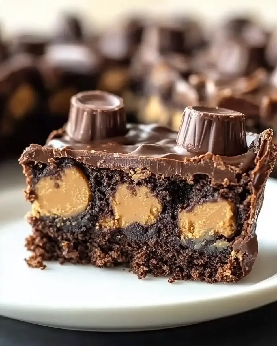 Reese’s Chocolate Peanut Butter Cup Earthquake Cake delights!