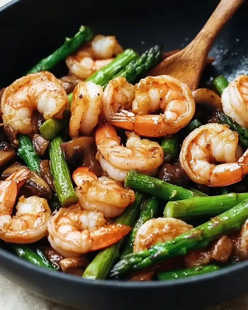 Shrimp and Asparagus Stir-Fry with Mushrooms made easy!