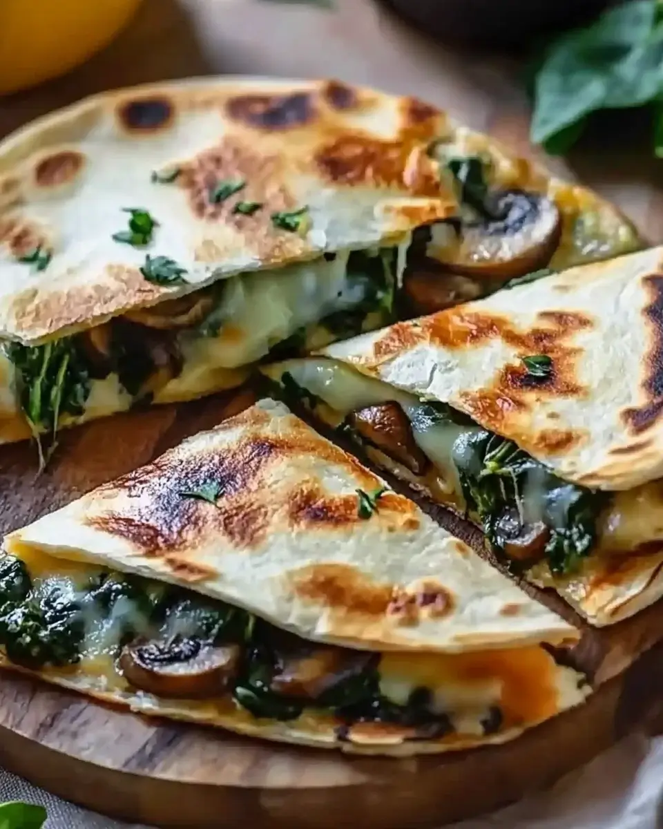 Baked Spinach and Mushroom Quesadillas: A Tasty Delight!