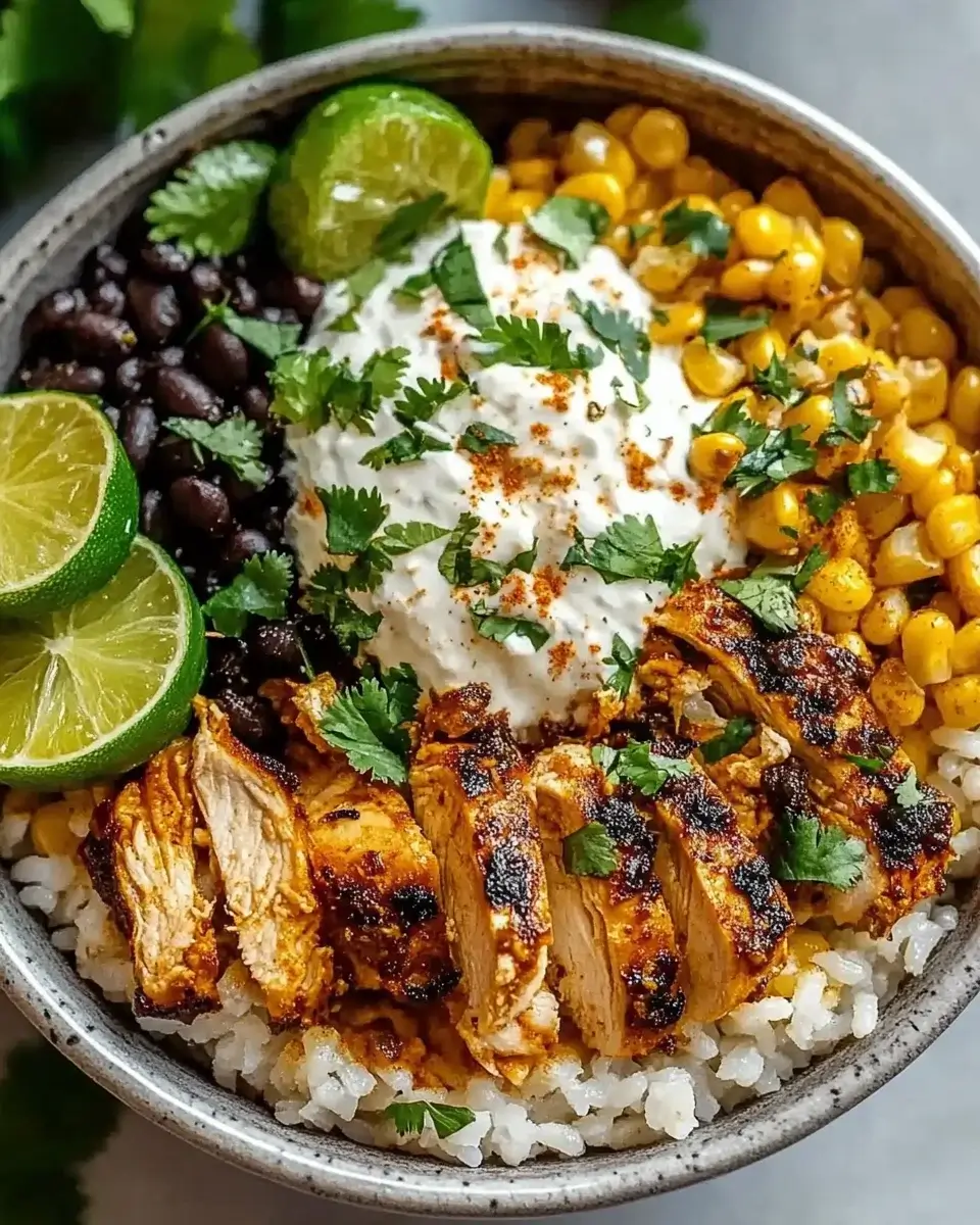 Best 5-Ingredient Mexican Street Corn Chicken Rice Bowl made easy!
