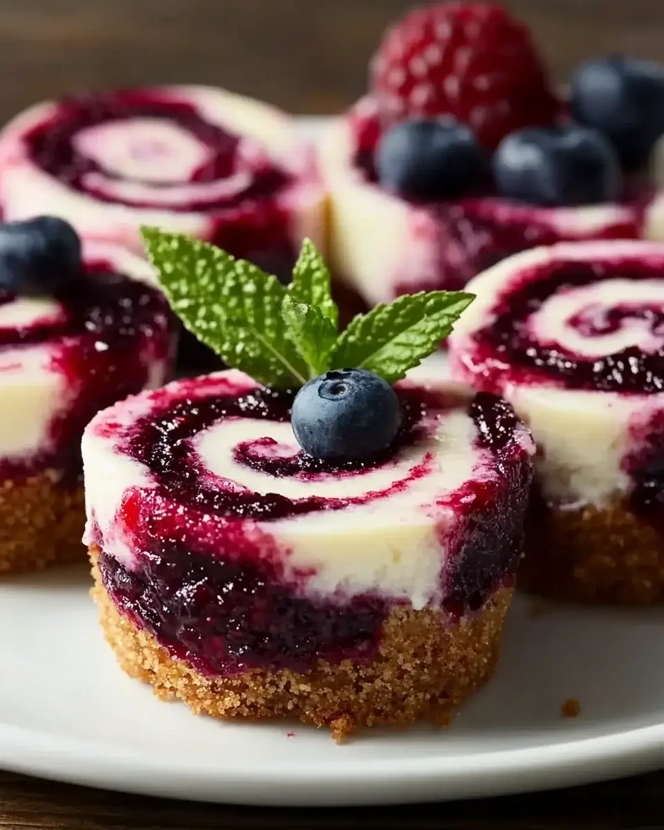 Berry Swirl Cheesecake Bites: Delightful Mini Treats!