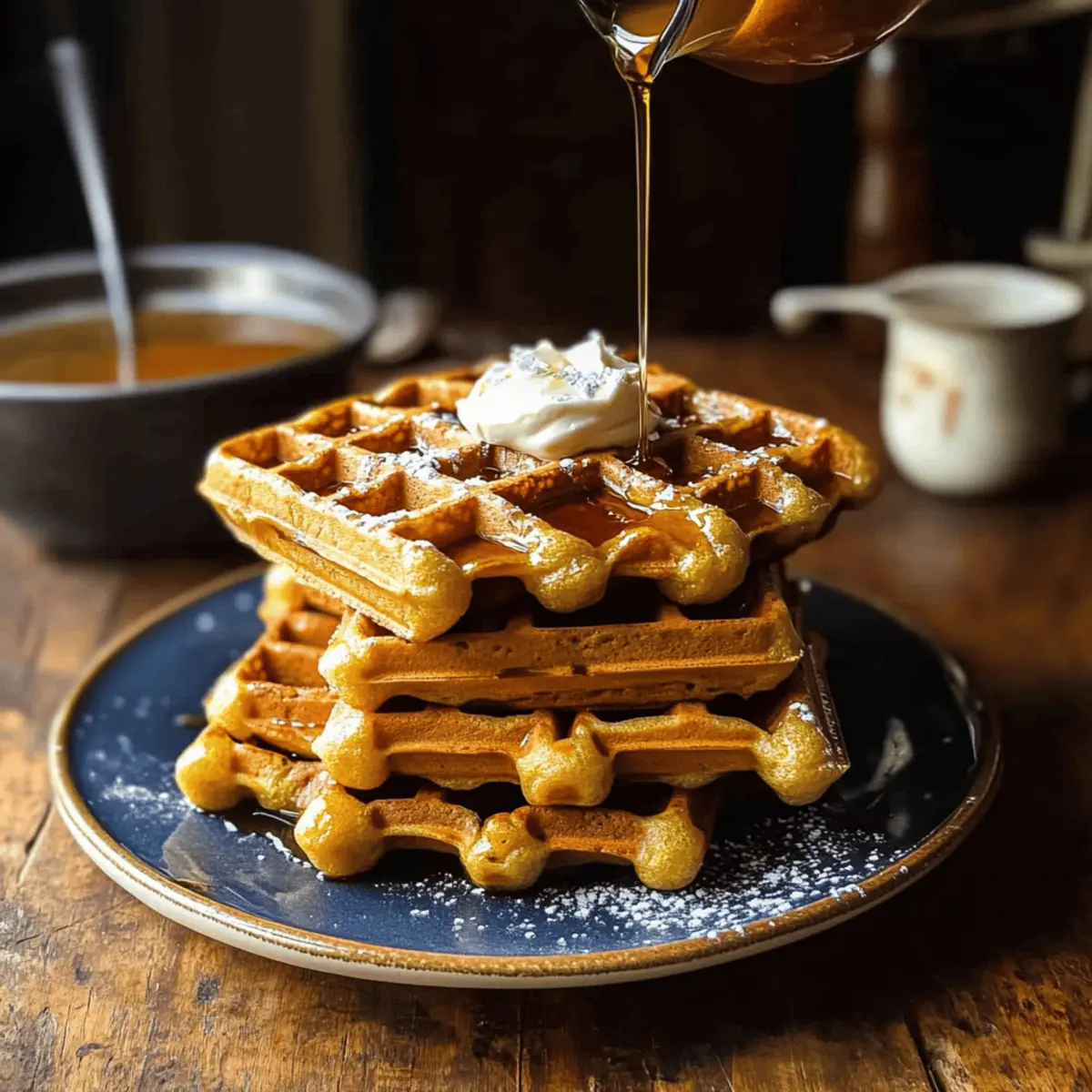 Cider Pumpkin Waffles with Salted Maple Butter Bliss