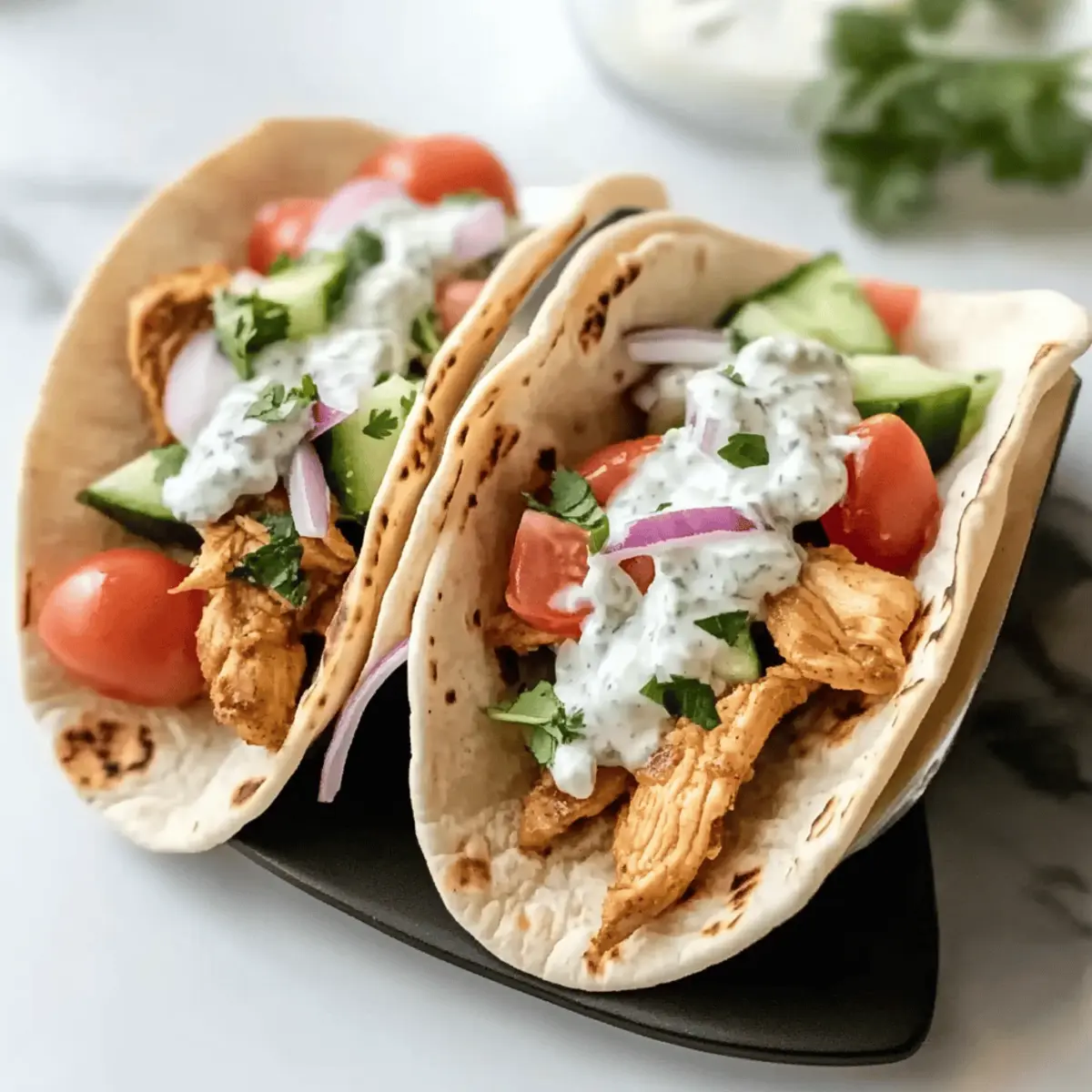 Mediterranean Chicken Pita Tacos Packed with Flavorful Freshness