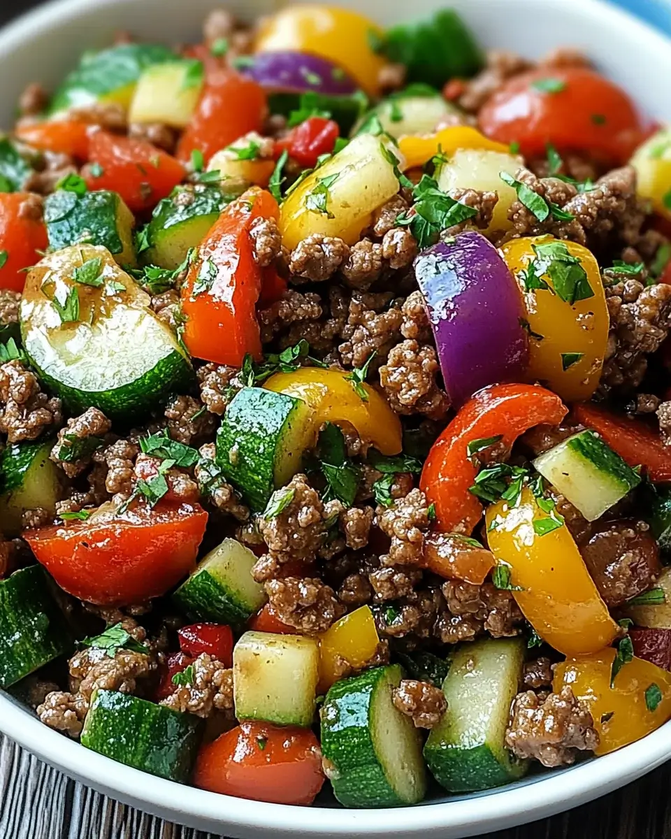 Mediterranean Ground Beef Stir Fry – Quick Healthy Dinner!
