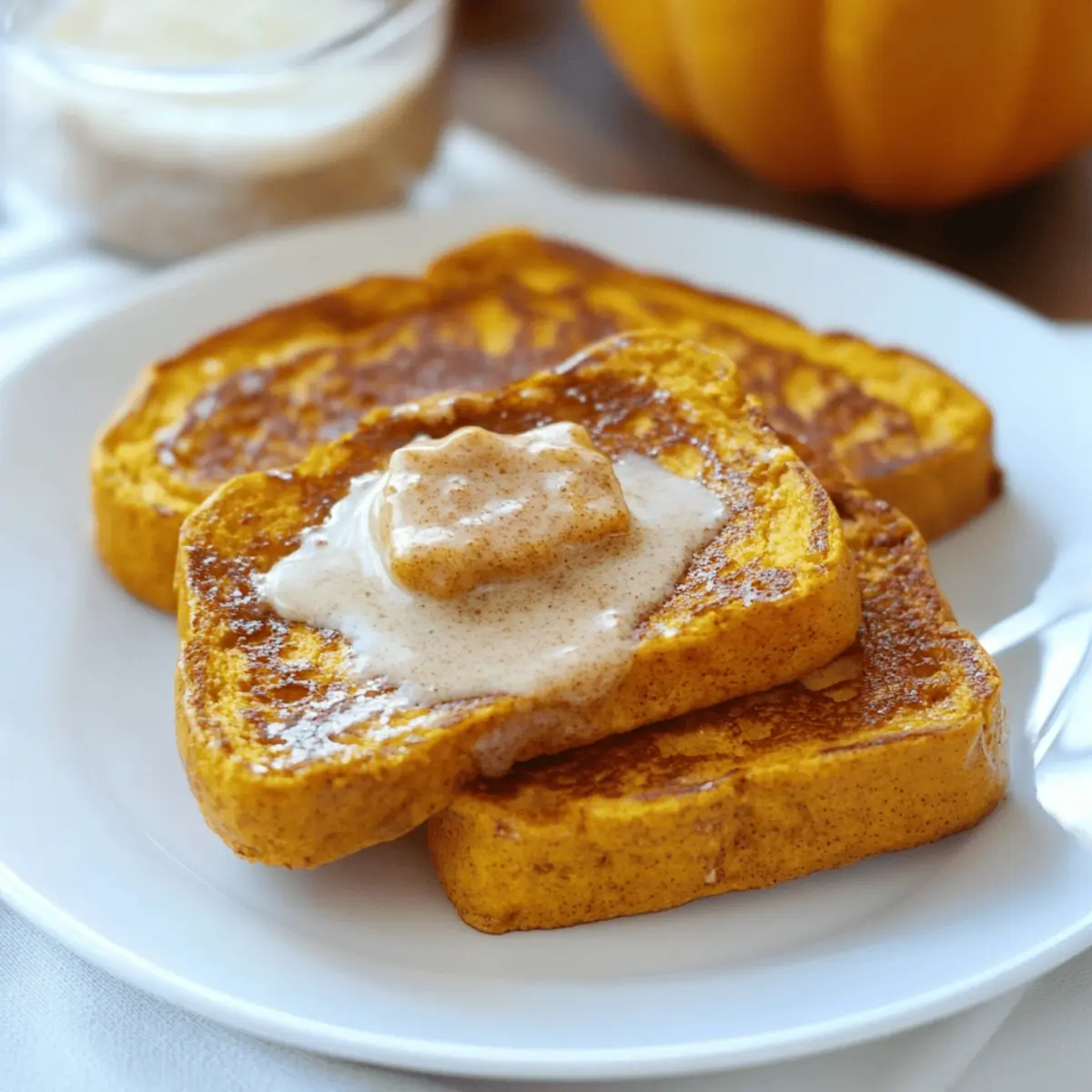 Pumpkin French Toast with Brown Sugar Cinnamon Butter Bliss