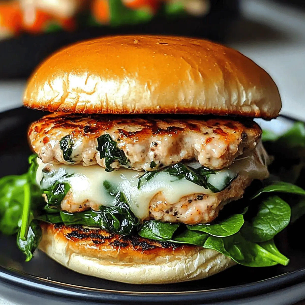 Juicy White Cheddar Spinach Chicken Burgers for Dinner Bliss
