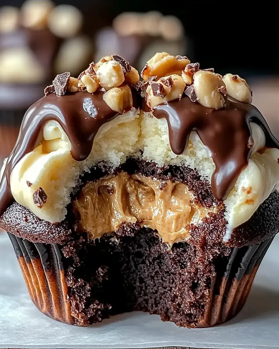 Peanut Butter Stuffed Chocolate Cupcakes you'll love today!