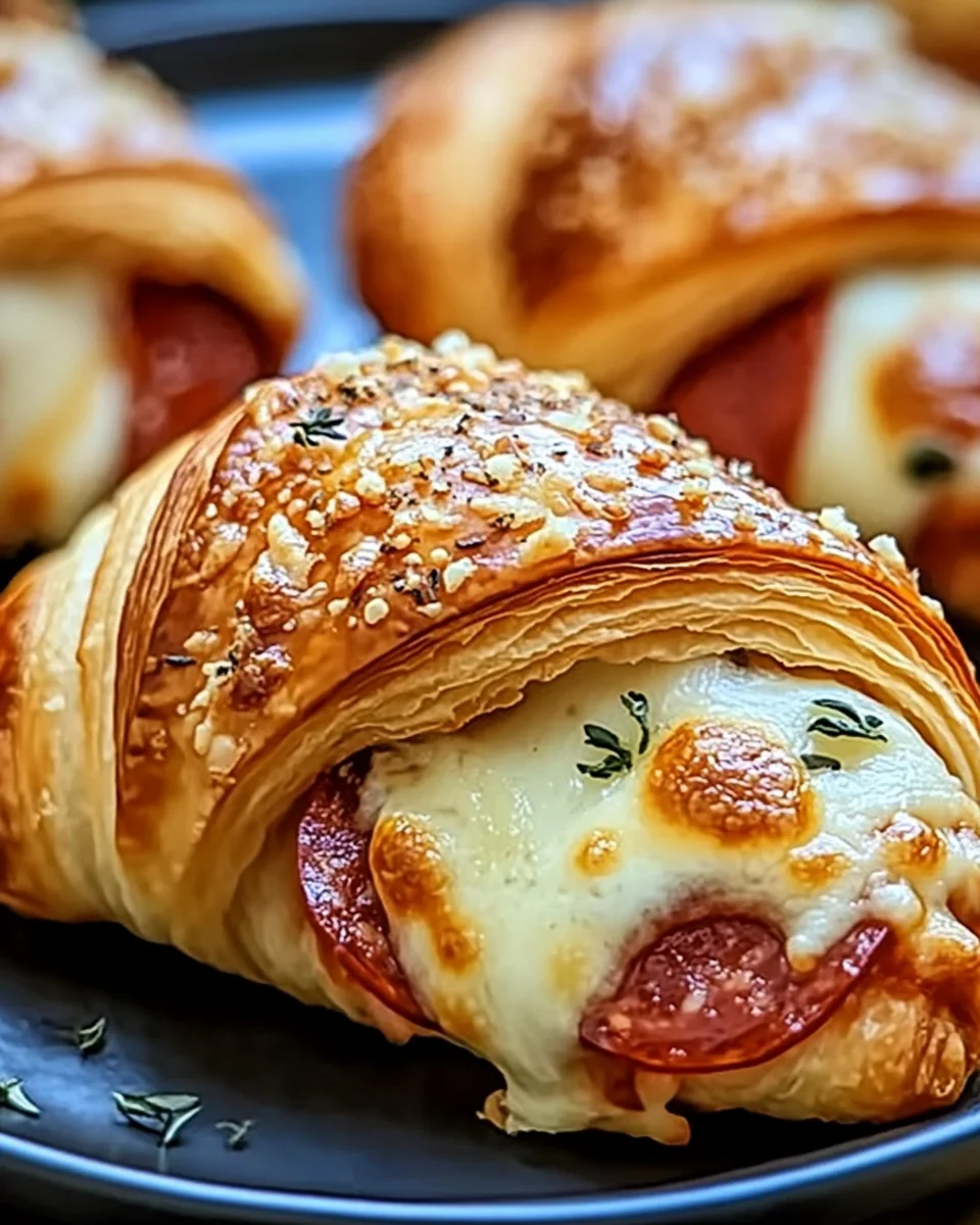 Mozzarella Pepperoni Croissant Rolls for Easy Dipping Delight!