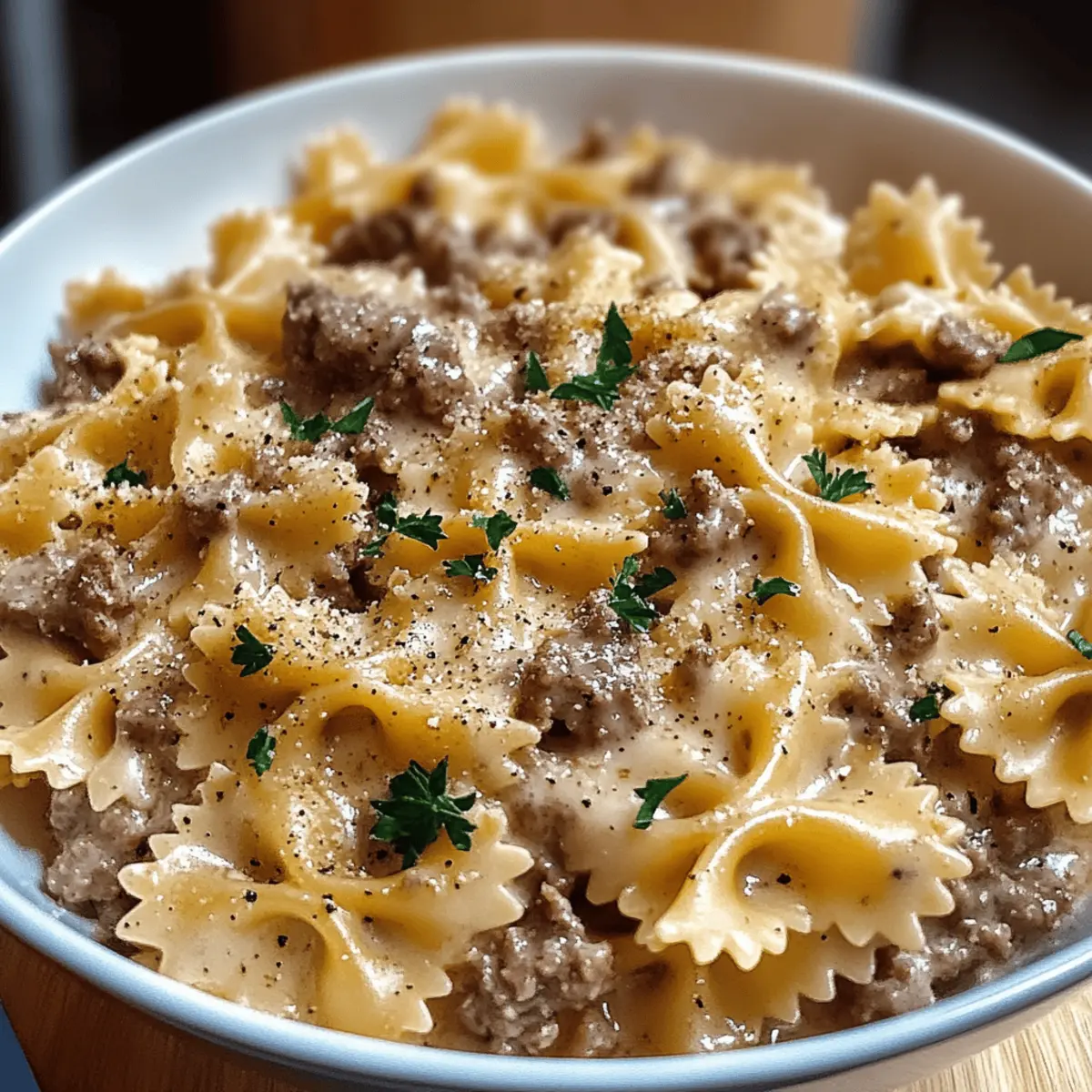 Creamy Parmesan Garlic Beef Bowtie Pasta You’ll Adore