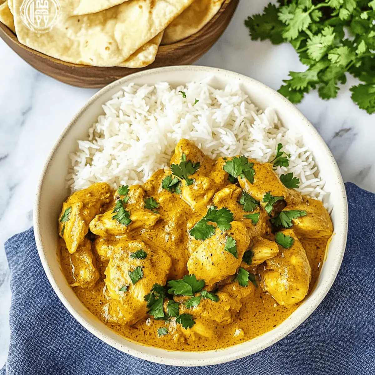 Creamy Chicken Korma with Flatbread or Rice Made Easy