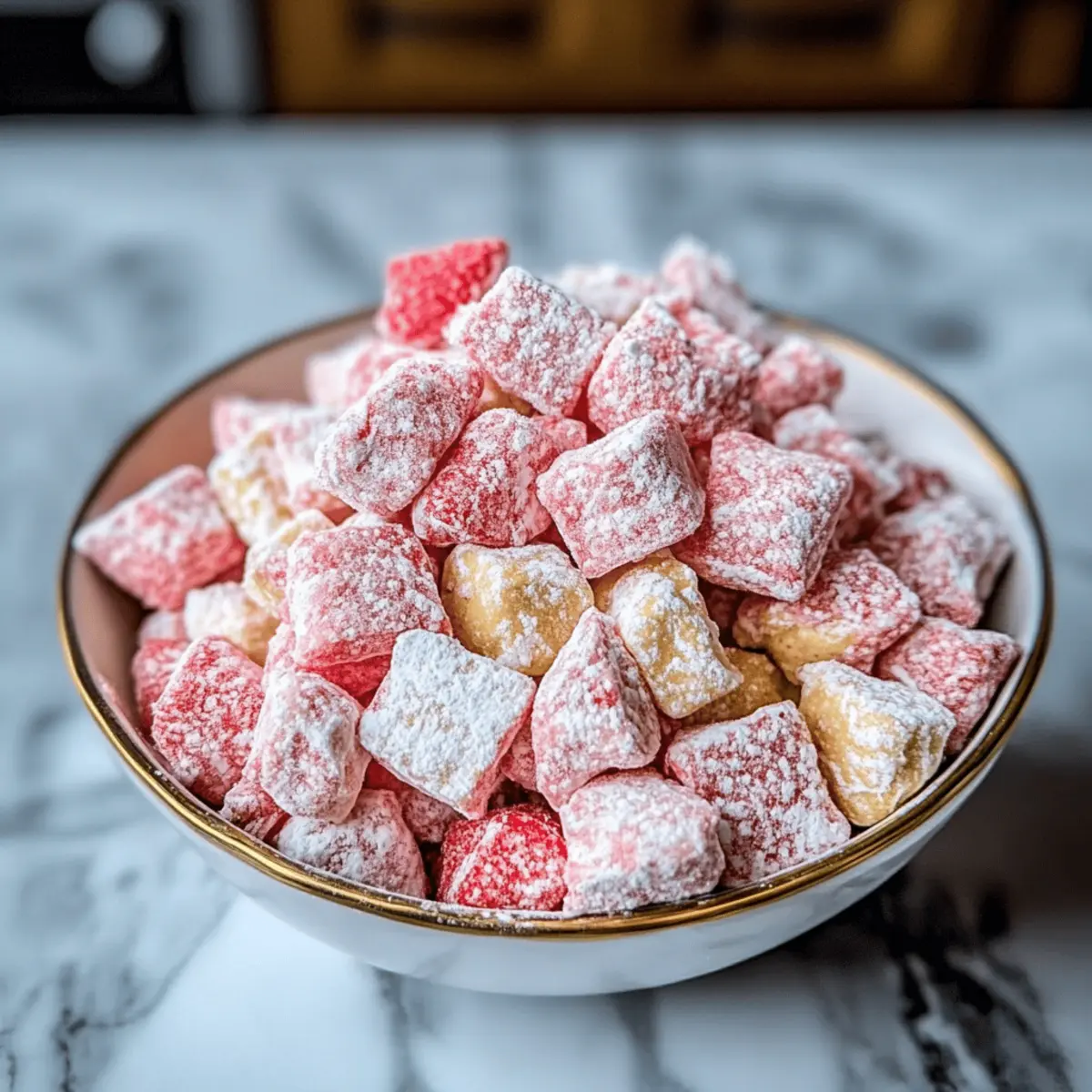 Delightful Strawberry Shortcake Puppy Chow for Easy Snacking
