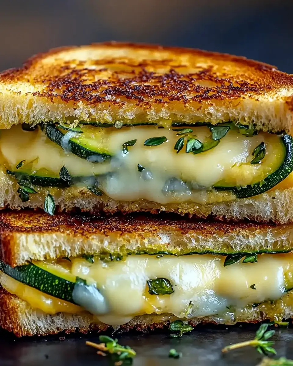 Crispy Zucchini Grilled Cheese with Garlic Butter delights!