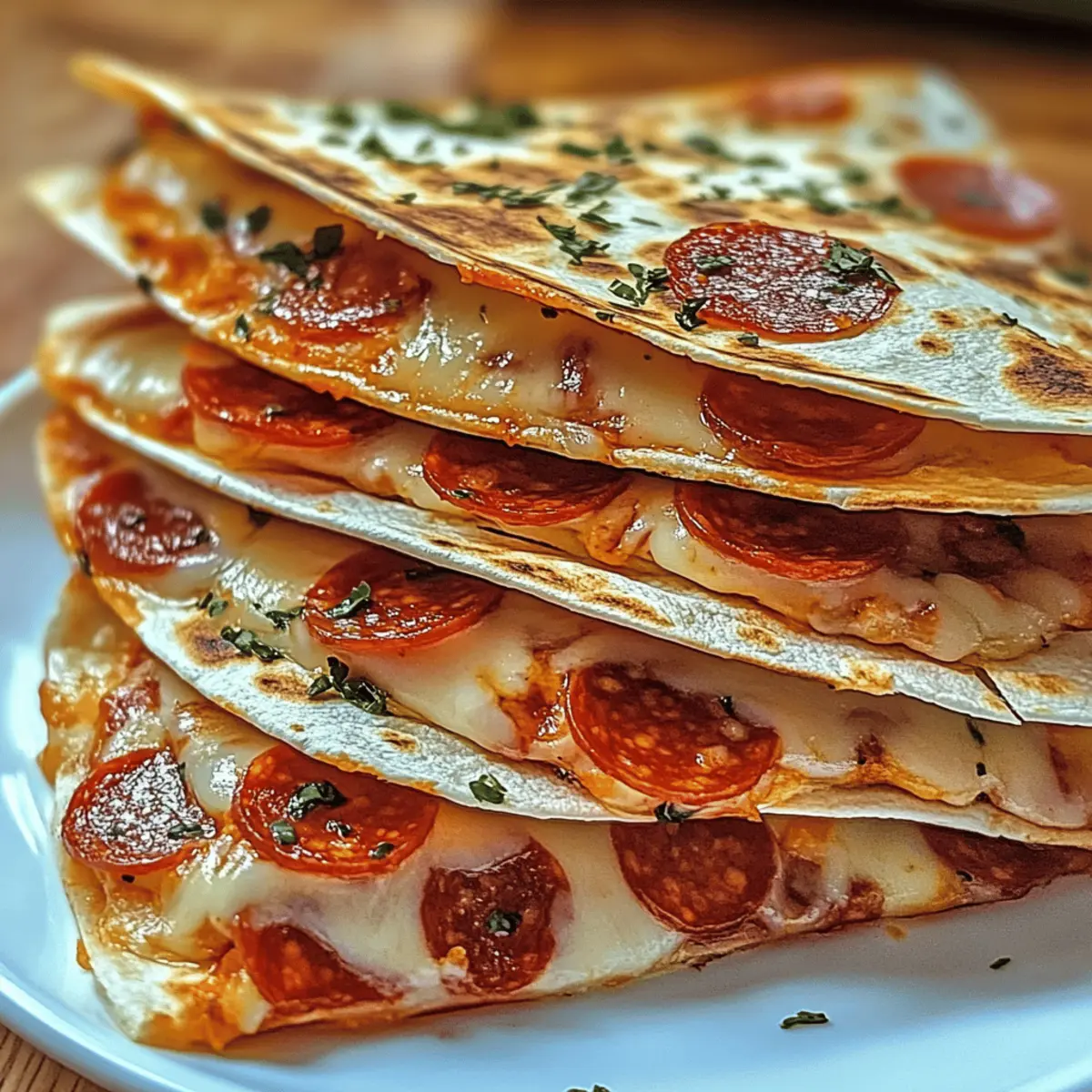 Sizzling Mozzarella and Pepperoni Quesadilla Bliss