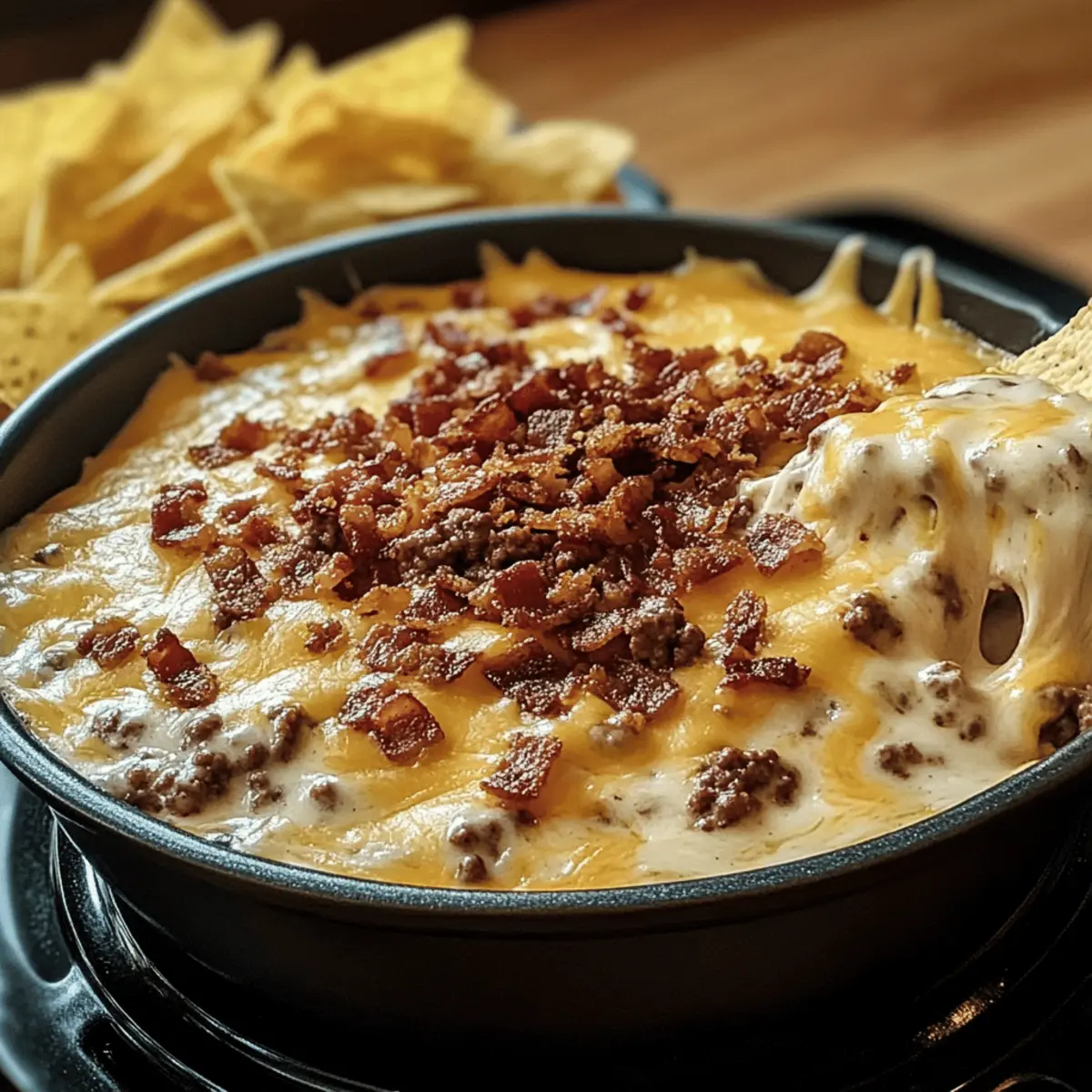 Sizzling Bacon Cheeseburger Queso Dip That'll Wow Your Guests
