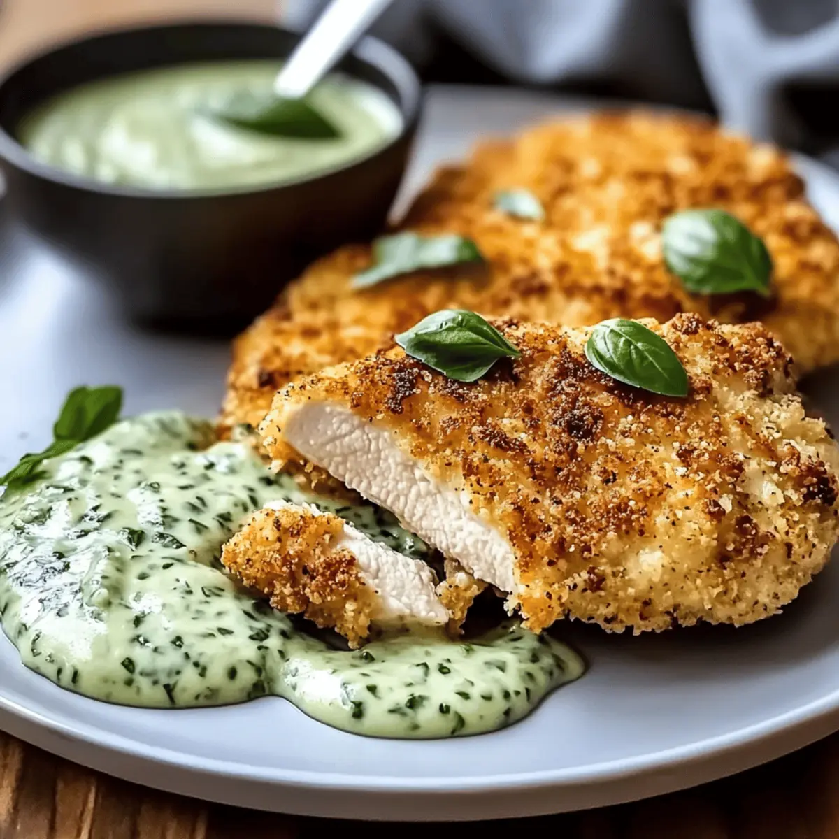 Crispy Parmesan Crusted Chicken with Basil Aioli Bliss