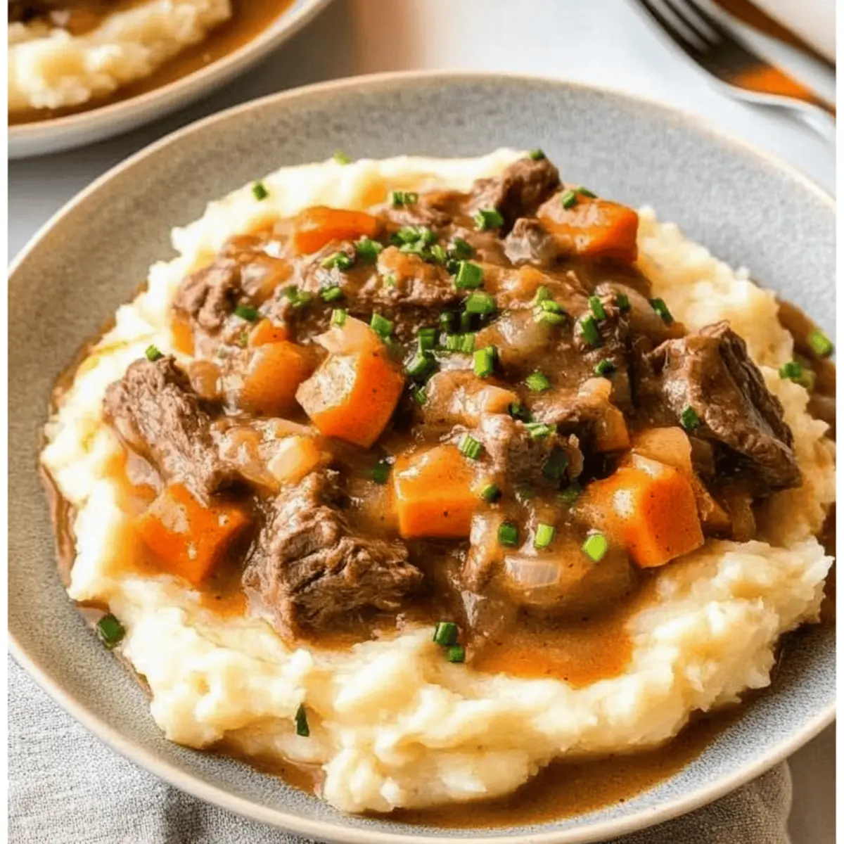 Fall Apple Cider Stew Over Mashed Potatoes for Cozy Days