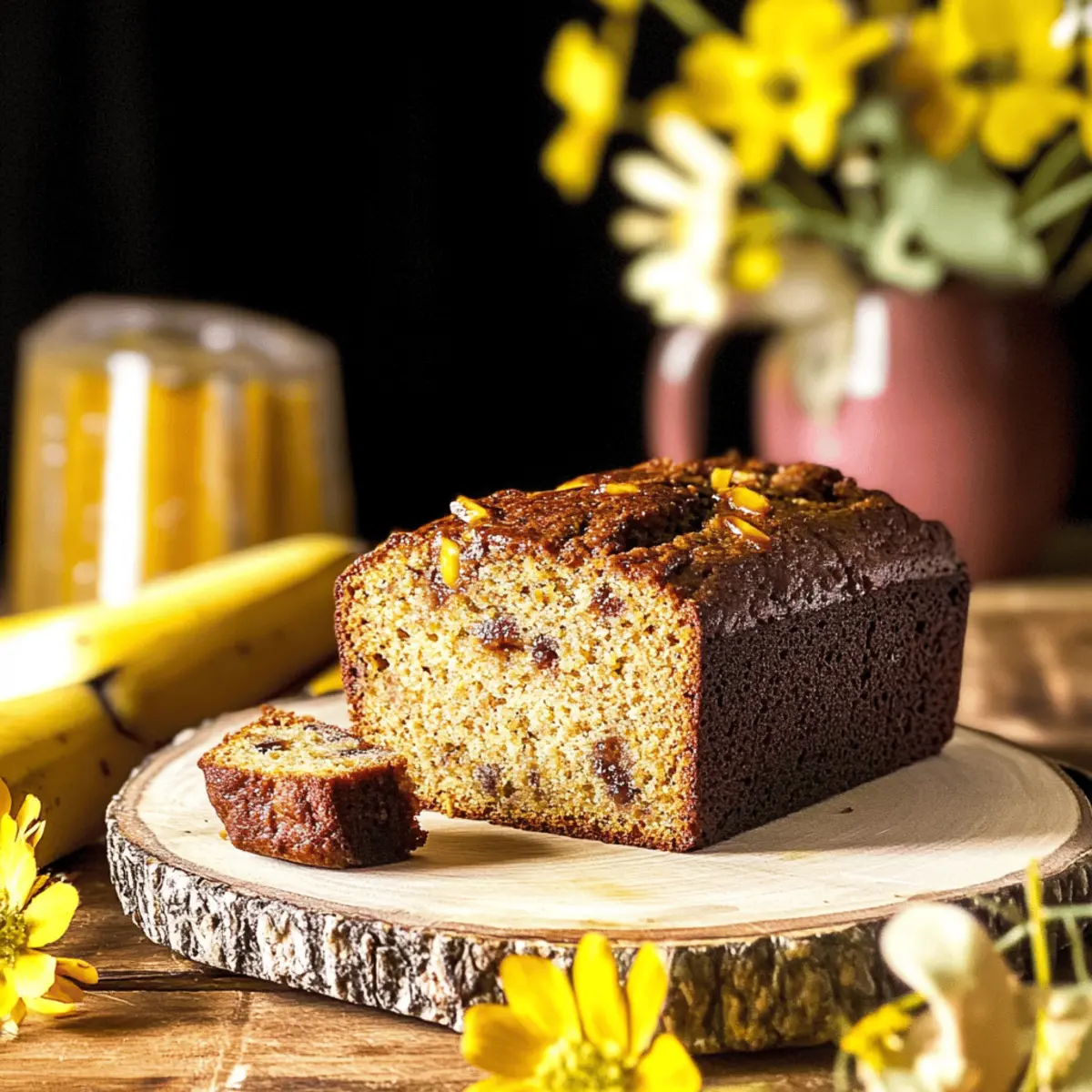 Maple-Bourbon Banana Bread with Toffee Bliss Inside