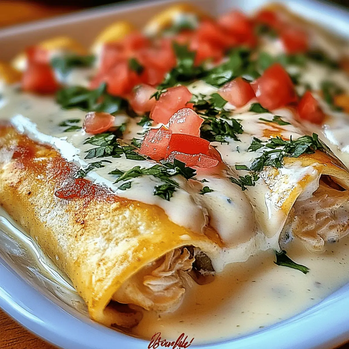Irresistible Chicken Enchiladas with Sour Cream White Sauce