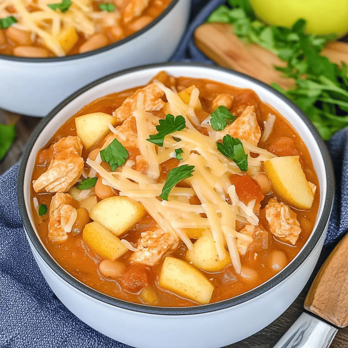 Savory White Cheddar Apple Chicken Chili for Cozy Nights