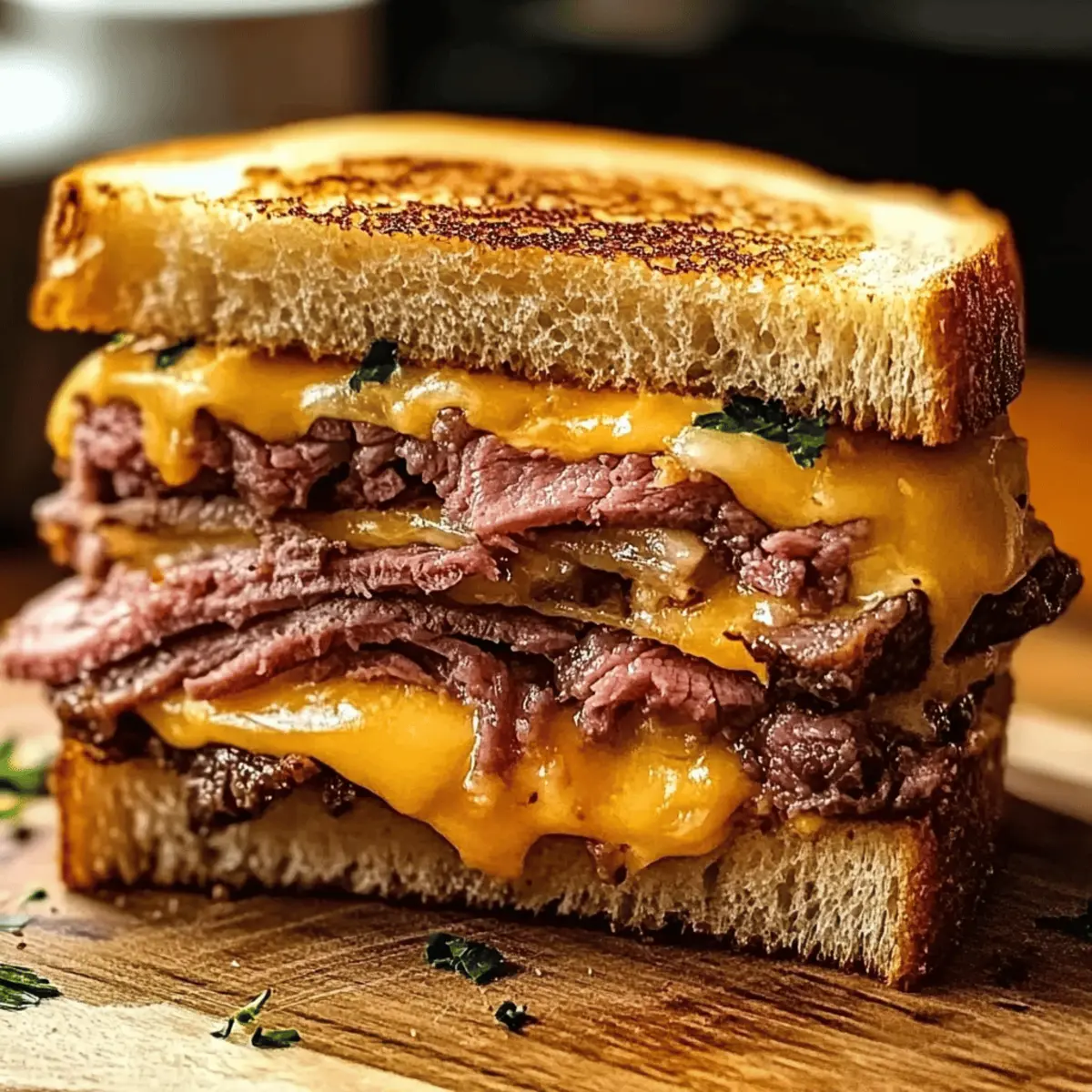 Irresistible Roast Beef & Cheddar Melt Sandwich Bliss