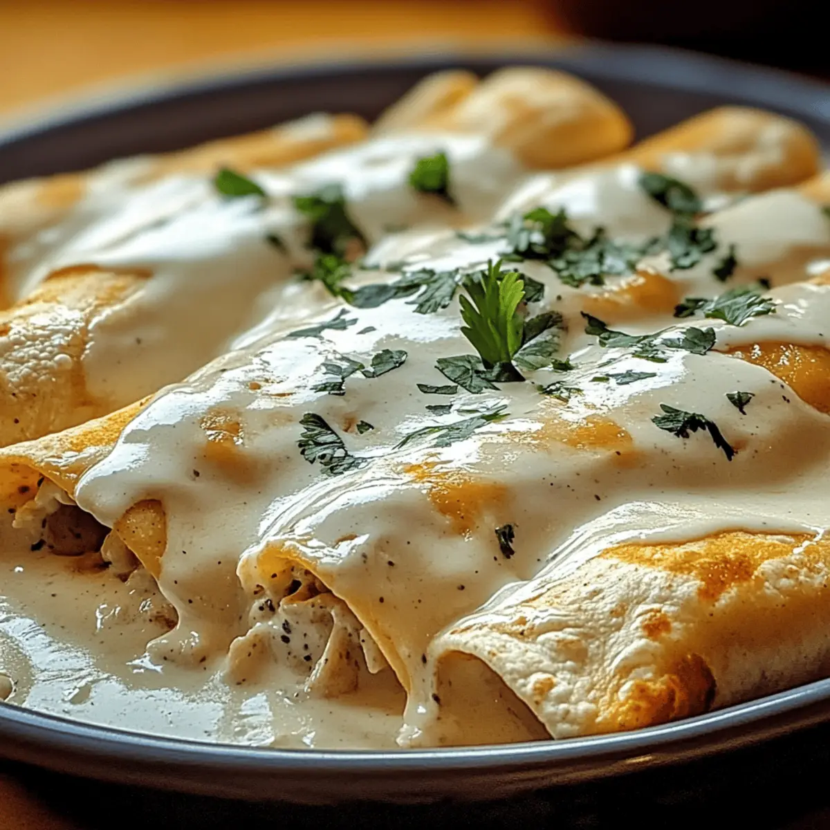 Irresistible Chicken Enchiladas with Sour Cream White Sauce