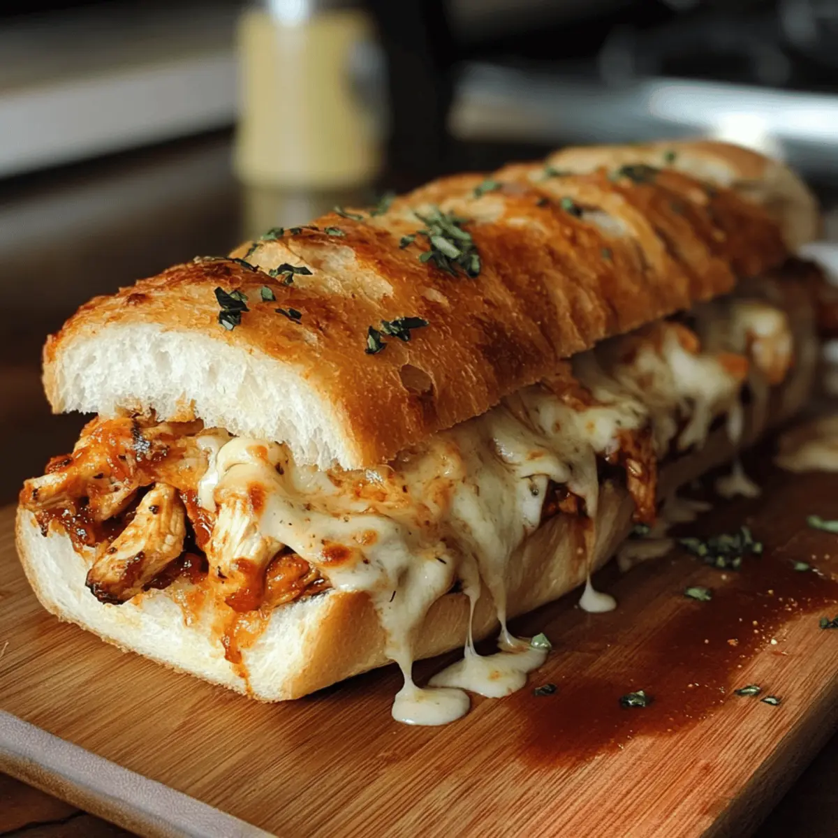 Cheesy Chicken Garlic Bread Sandwich: Comfort Food Bliss
