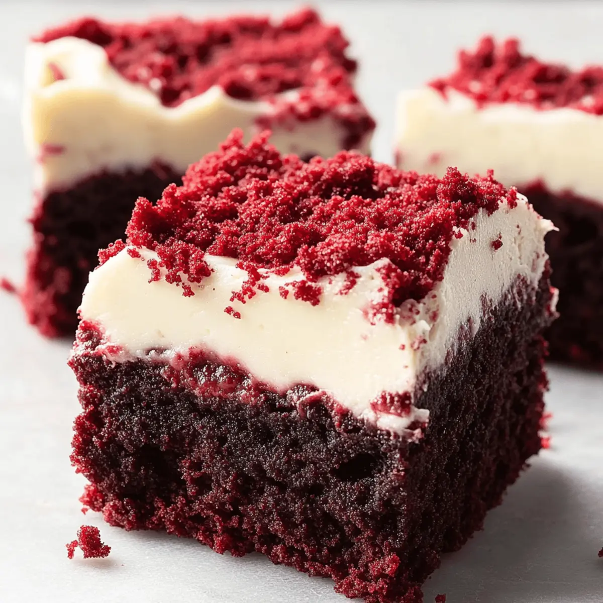 Fudgy Red Velvet Brownies with Creamy Frosting Delight