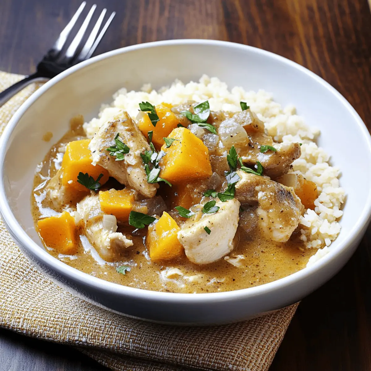 Creamy Slow Cooker Chicken Stew with Sweet Butternut Squash