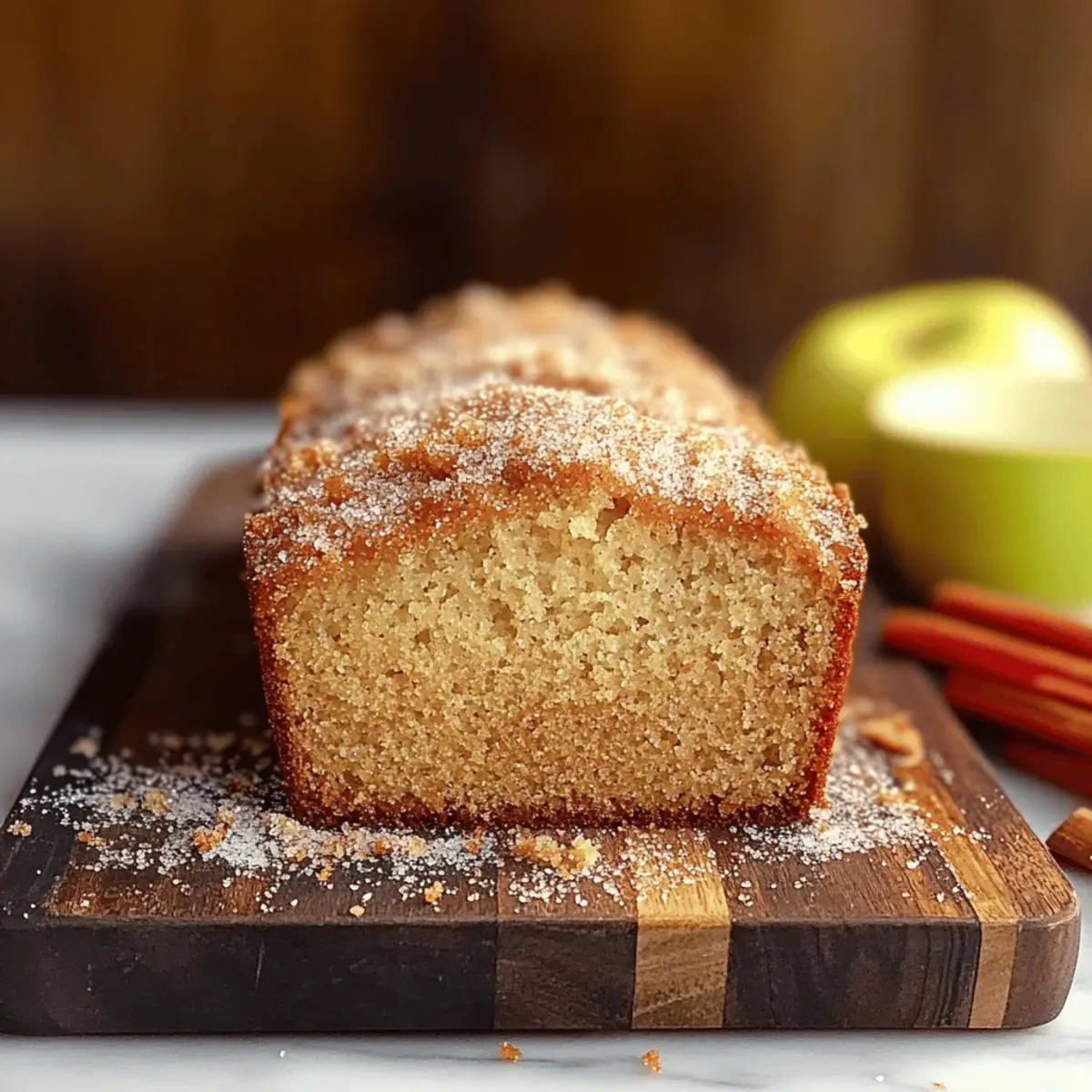 Spiced Apple Cider Donut Loaf with a Crunchy Sugar Crust