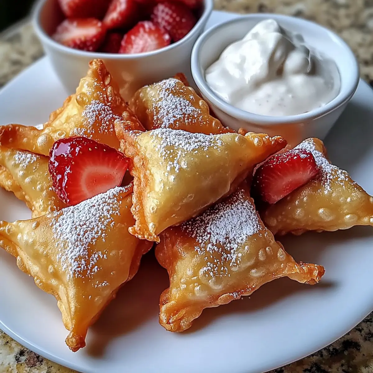 Irresistible Deep-Fried Strawberry Cheesecake Stuffed Wonton Bites