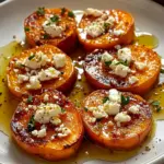 Roasted Sweet Potato Rounds with Honey & Feta