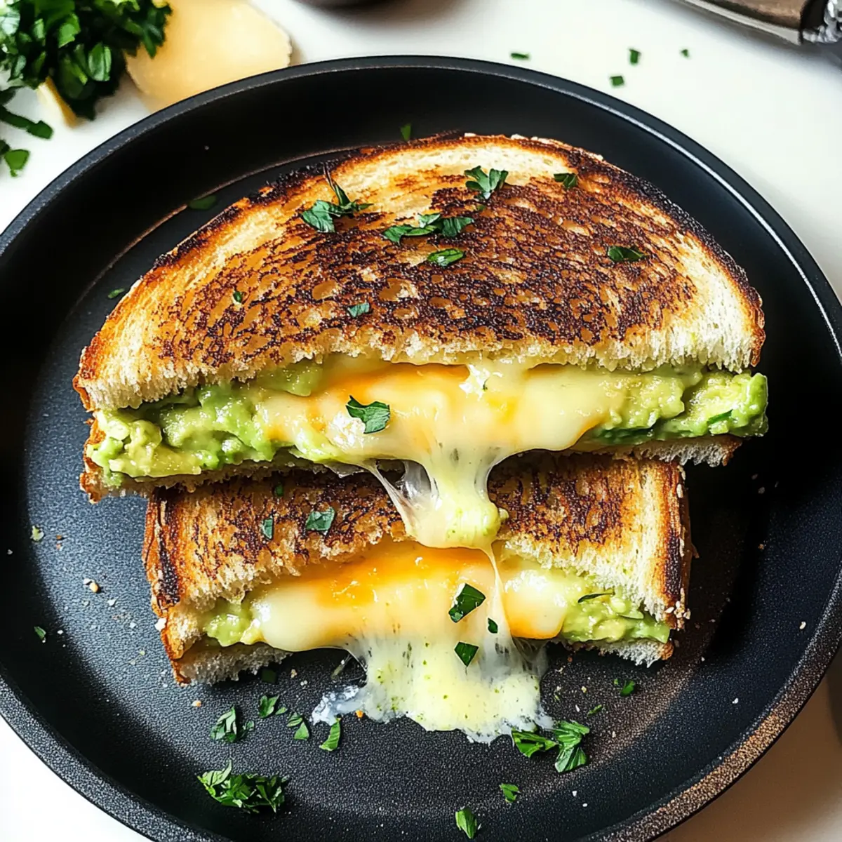 Creamy Avocado Grilled Cheese with a Savory Twist