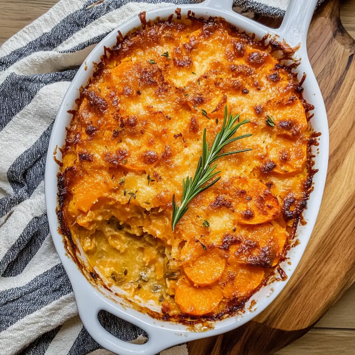 Sweet Potato Gratin with Smoked Gouda and Rosemary Delight