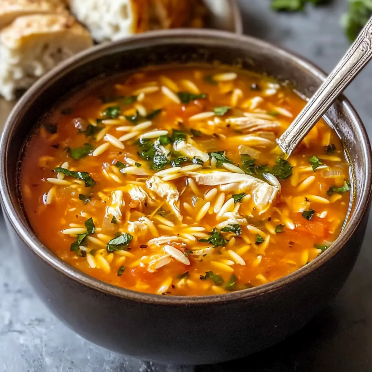 Comforting Chicken Orzo Tomato Soup for Cozy Nights
