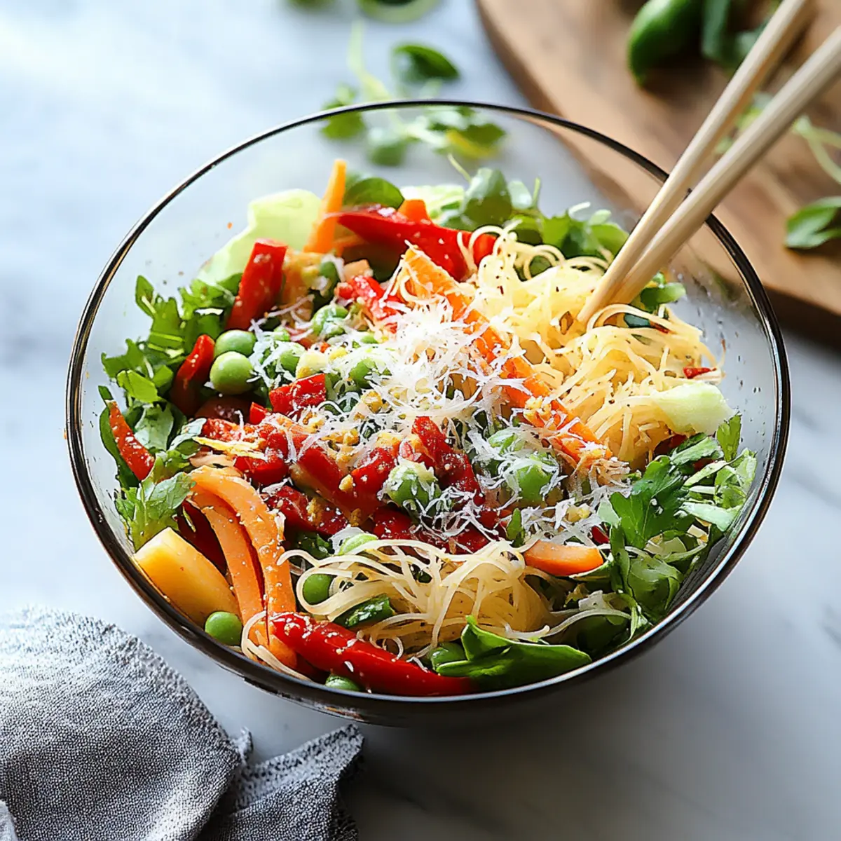 Bright and Crunchy Spring Roll Salad with Spicy Ginger Dressing