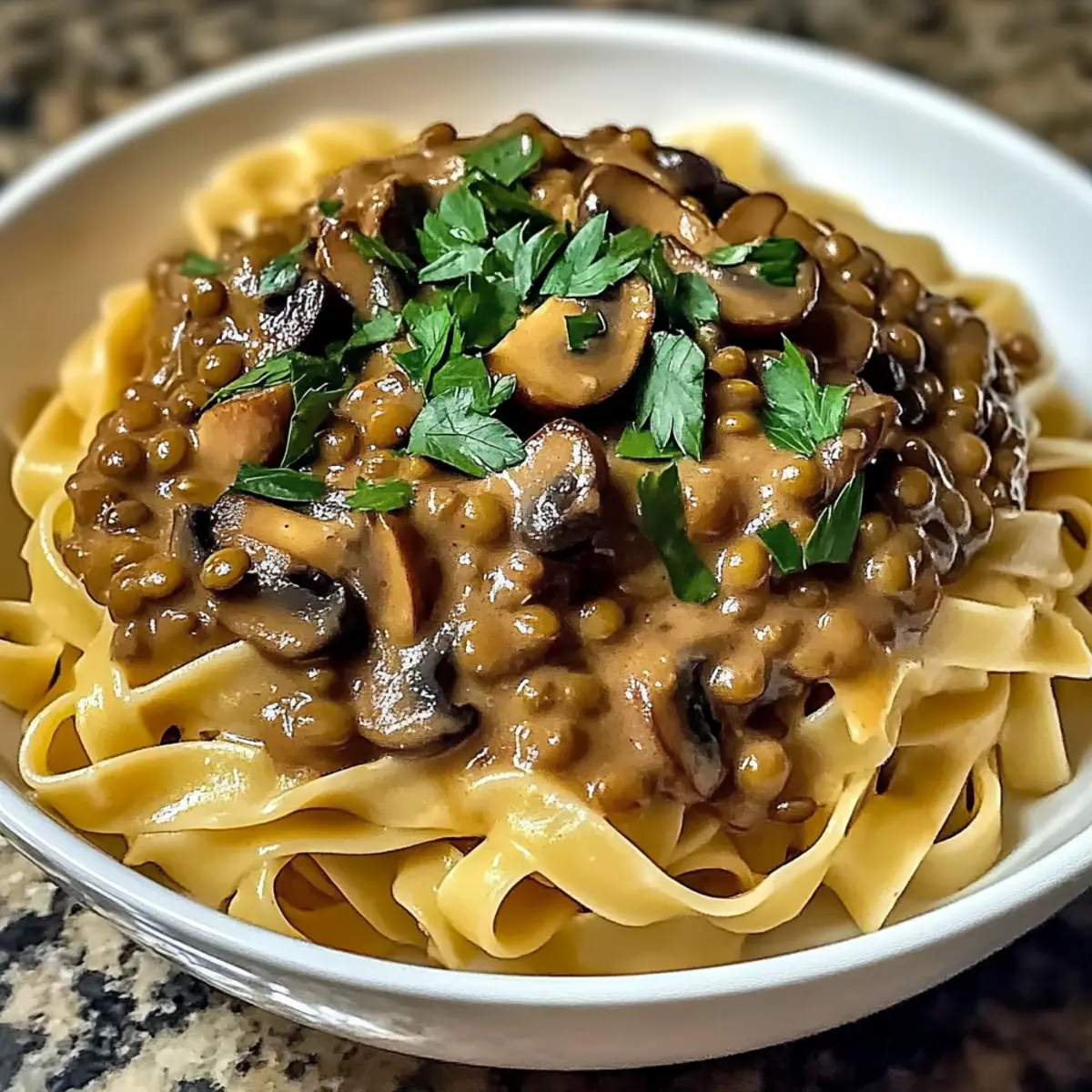 Creamy Vegan Lentil Mushroom Stroganoff for Cozy Nights
