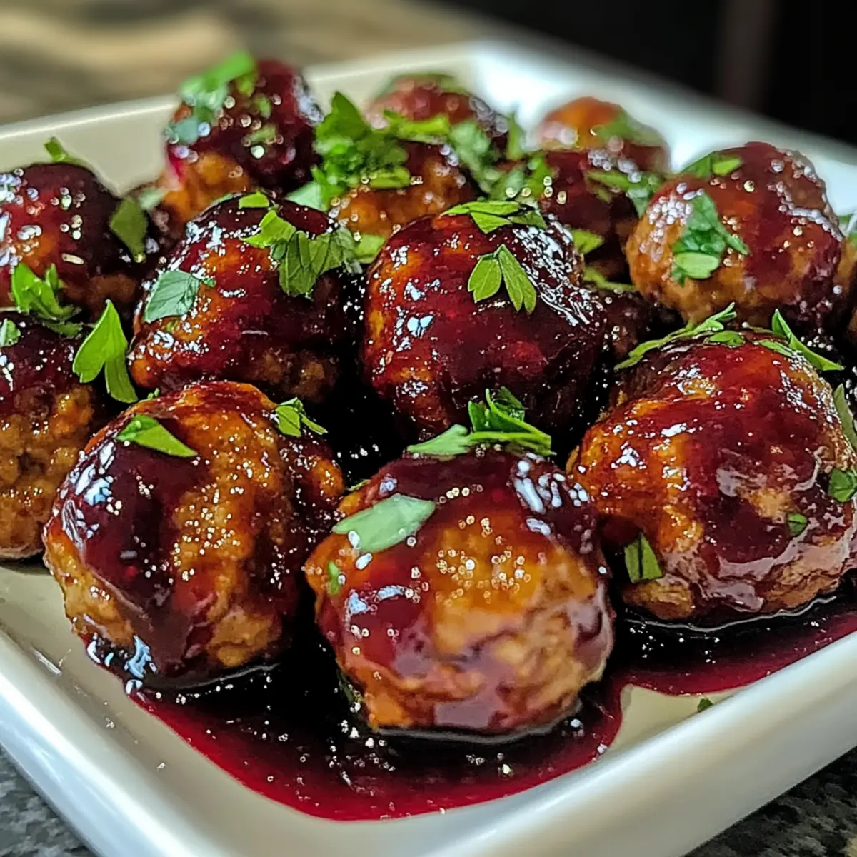 Harvest Turkey Meatballs with Cranberry Glaze Delight