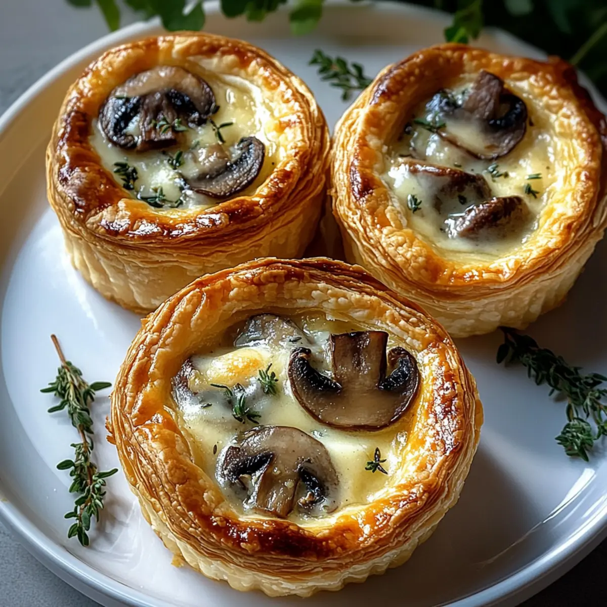 Warm and Cozy Mini Mushroom and Gruyère Pot Pies with Thyme