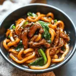 Black Pepper Beef Udon Noodles